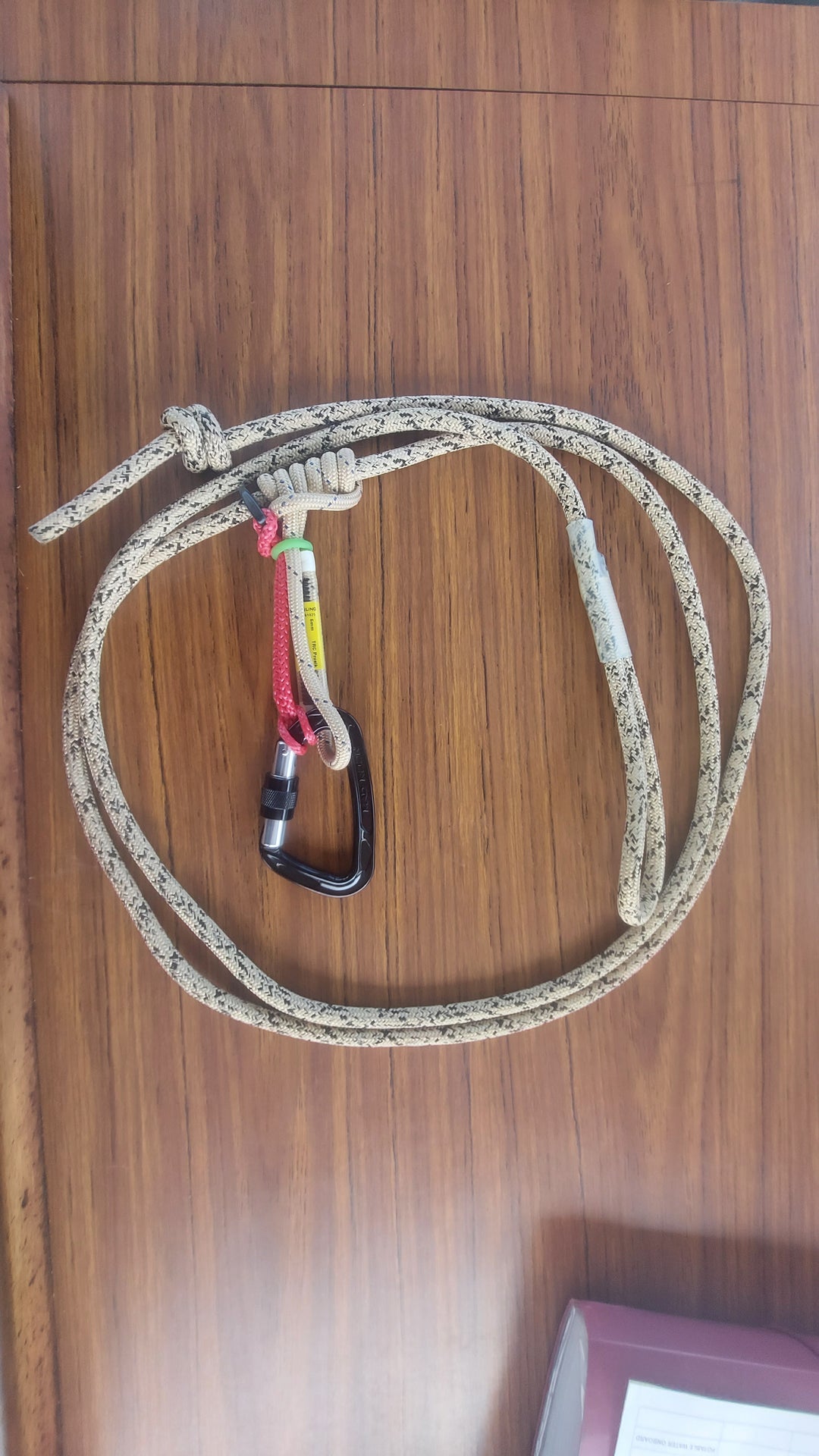 8mm Sewn Eye Tether/Lineman with Swabish Hitch, Tender, and Carabiner