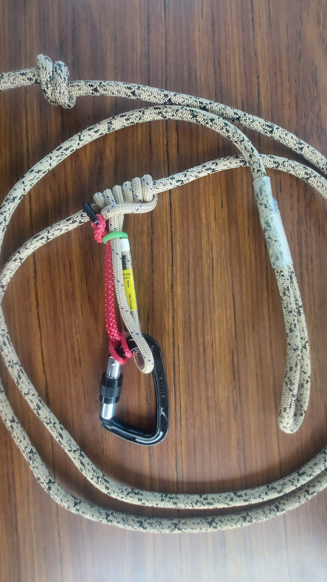 8mm Sewn Eye Tether/Lineman with Swabish Hitch, Tender, and Carabiner
